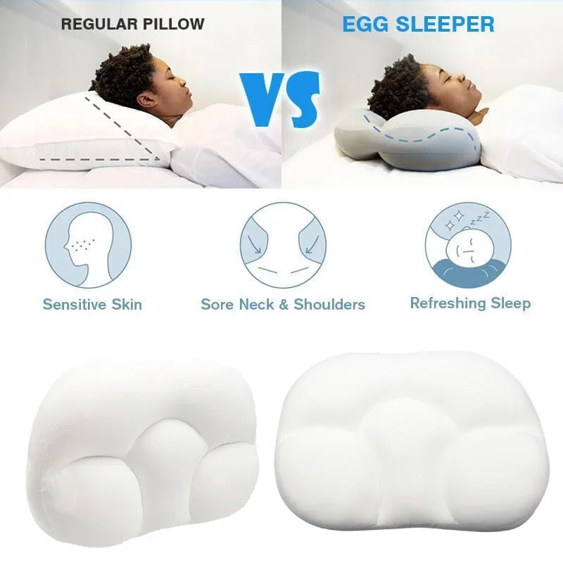 All-round Sleep Pillow Soft Neck Support Egg Sleep Pillow Massage Bedding for Neck Pain Sleeping Back Cushion 3D Cloud 3