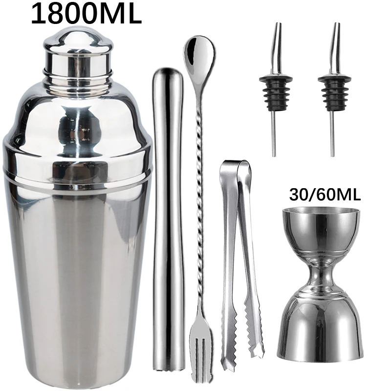 New Cocktail Shaker Set Stainless Steel Bartender Kit Cocktail Mixer Wine Martini Shaker Party Bar Tools