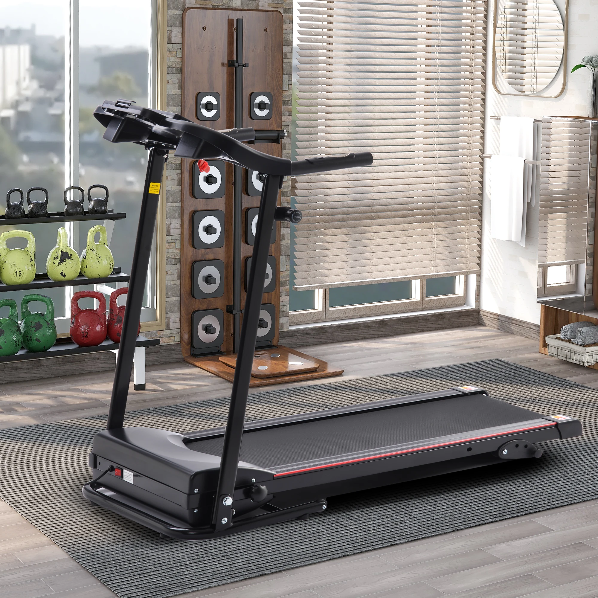 Powerful Folding Treadmill for Home Gym-3-Level Incline, LCD Fitness Tracking, 12 Preset Programs, 265 lbs Capacity