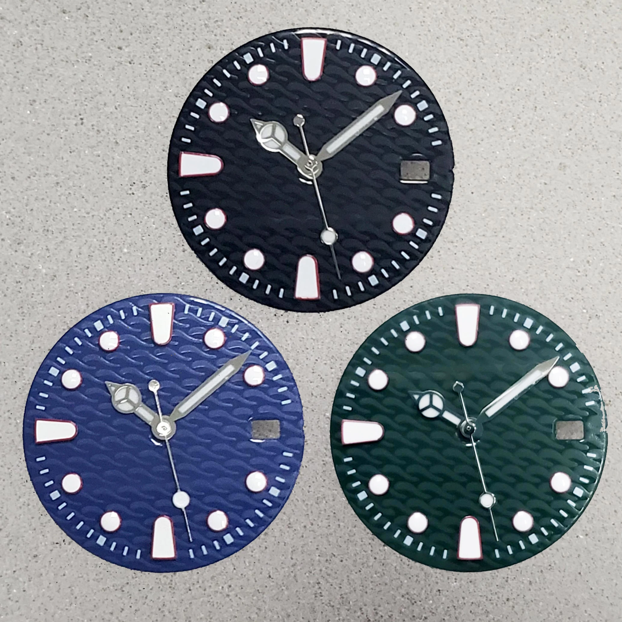 Quadrante Gmt Quadrante Orologio NH34 Diametro 28.5mm - Lunetta Blu Ghiaccio Per Movimento GMT Quadrante Movimento Seiko Nh34 - Foto 5