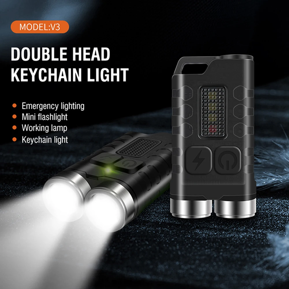 Rechargeable Mini LED Keychain Light for Camping and Fishing