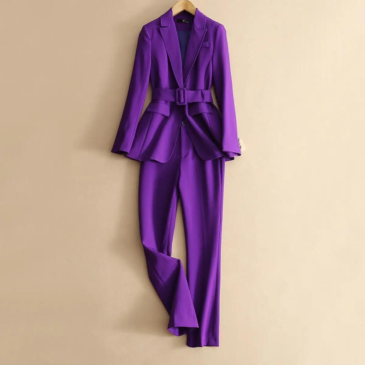 

2022 Autumn Women's Purple Simple Blazer Work Office Ladies Suit Blazer Coat Fashionable Professional Suit Two-piece Suit