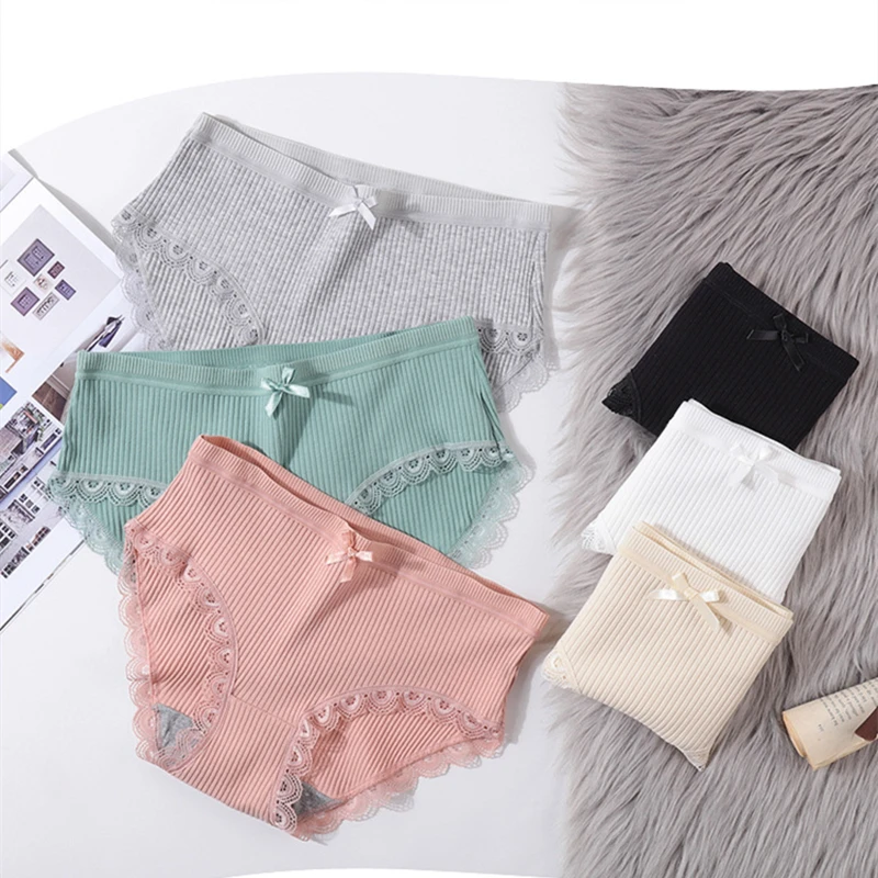 

Cotton Panties Women's Underwear Panty Fashion Briefs Girls Mid Waist Shorts Female Lingerie Breathable Women Panties