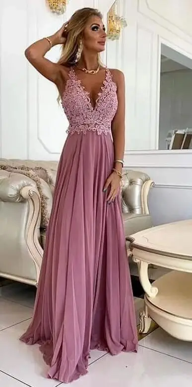 yellow formal dresses Charming V-neck Prom Dresses Lace Appliques Tops A-line Dance Party Dress gold prom dress