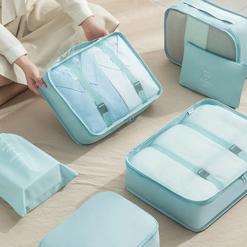 Travel storage bag seven piece set clothing and luggage sorting bag multifunctional clothing packaging and storage