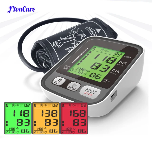 JYouCare Digital Lcd Upper Arm Blood Pressure Monitor Home Heart rate Meter Machine  BP Tonometer Large cuff Measuring Automatic - AliExpress