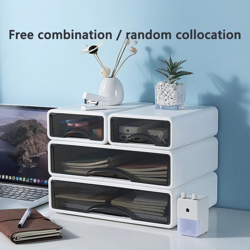

Desktop Storage Box A4 File Cabinet Large Drawer Cosmetics Dormitory Stationery Finishing Storage Desk Rack Desktop Organizer