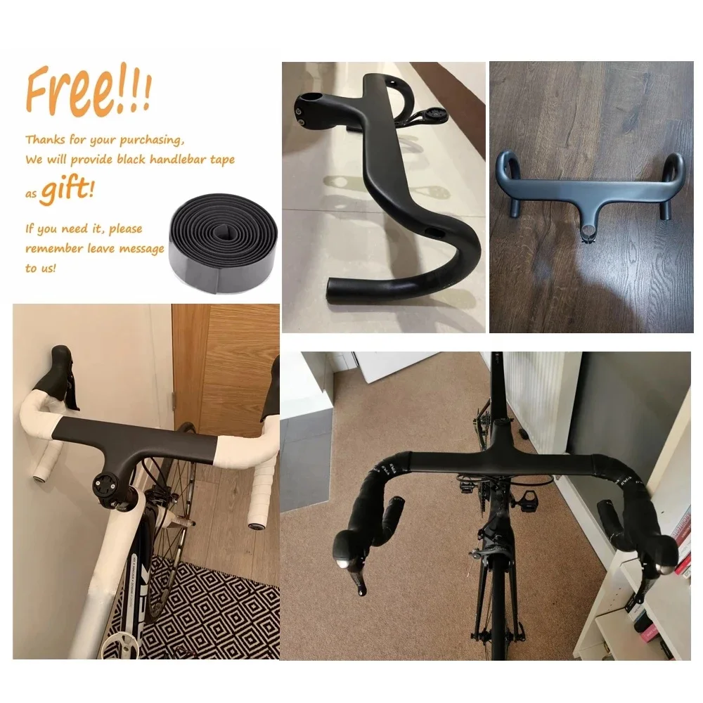 Integrated handlebar Carbon Road Handlebar No Cycling Bicycle Handlebars 1-1/8 Racing Bike Dorp Bars Matte Bike Accessories