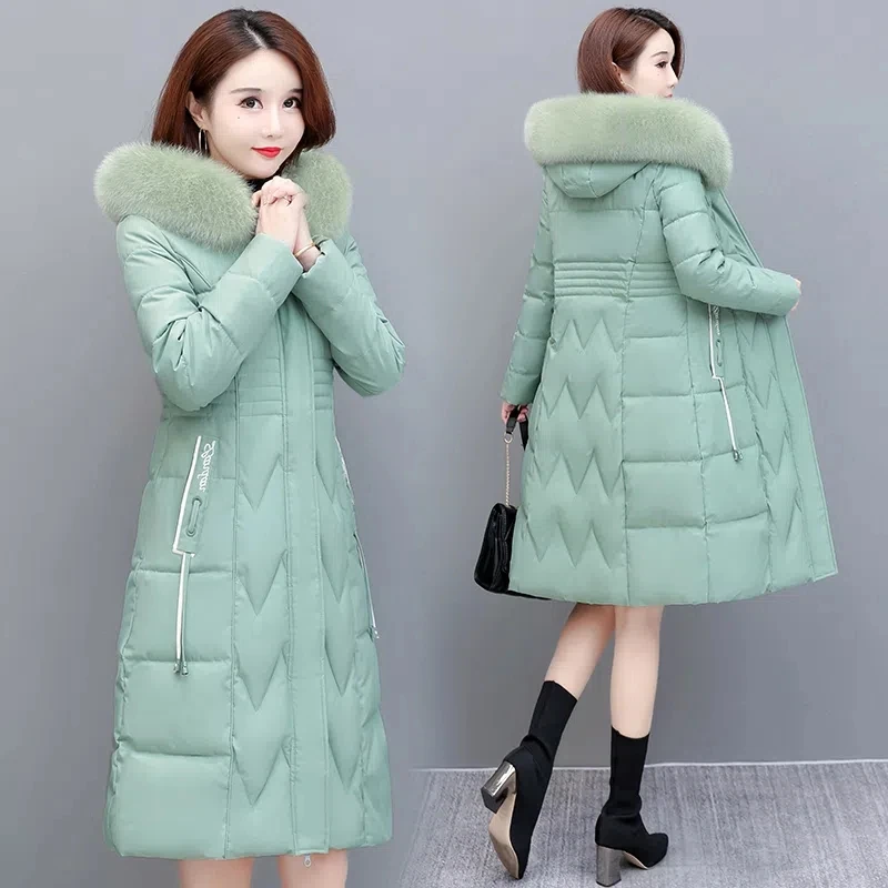 

Down Cotton Coat Womens 2022 Autumn Winter New Large Size Hooded Thick Warm Padded Jacket Women Fashion All-match Casual Parkas