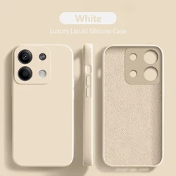 Luxury Shockproof Liquid Silicone Phone Case - Soft Protective Cover for RedmiNote13 Pro Plus (Beige-white)