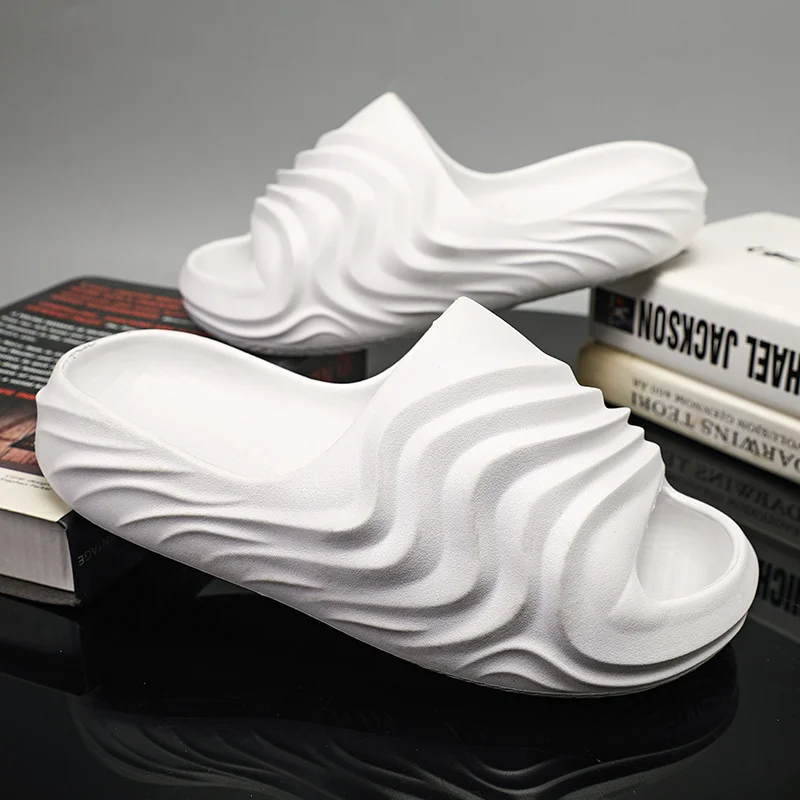 Halktofflor för män Halkfri tofflor för inomhus utomhus Mjukt skum med tjock sula_voghion.com