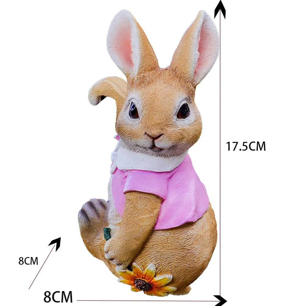 Statue de lapin drôle en résine, Sculpture, Adorable, Figurine animale,  ornement décoratif pour l'extérieur, fournitures de jardin féeriques -  AliExpress