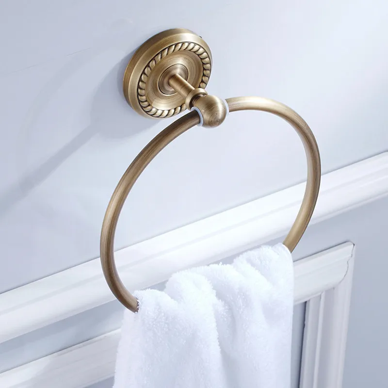 towel rack holder hanger bathroom accessories European antique pure copper Hardware pendant