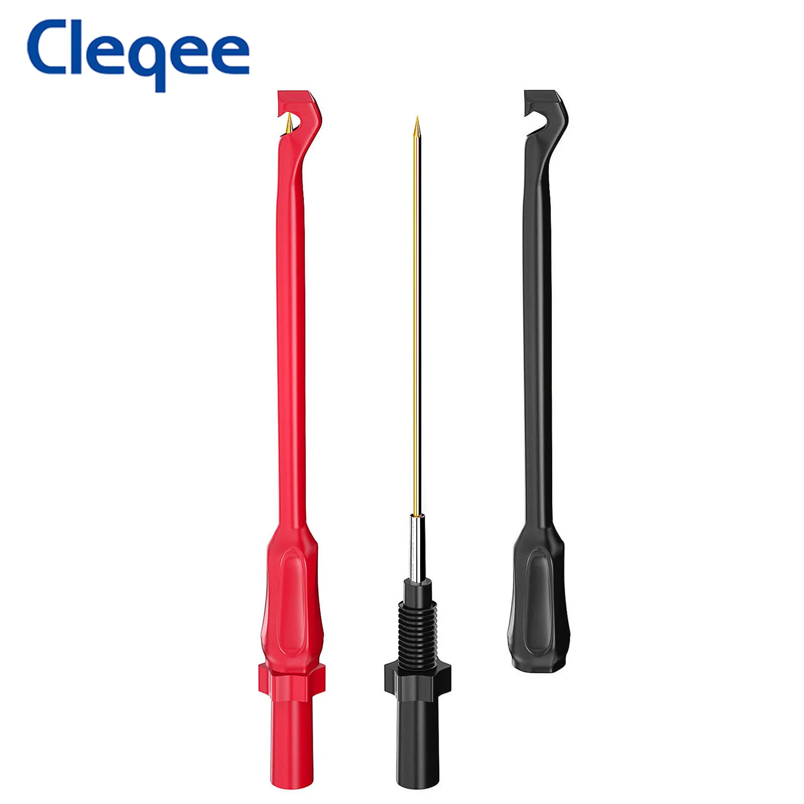 

Cleqee 2PCS P30036 32A Automotive Wire Piercing Clip Puncture Probe Multimeter Test Hook Gold Copper Needle with 4mm Jack 1000V