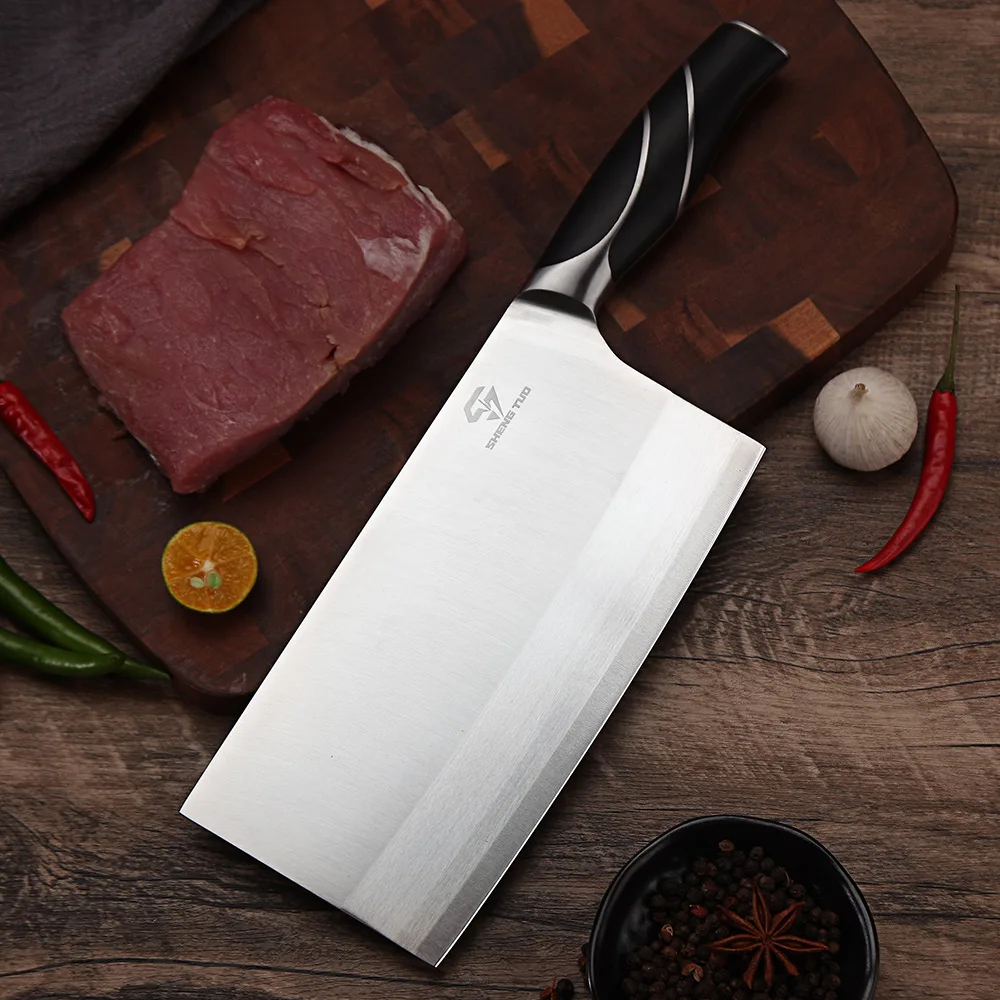 

Slicing Knife 9Cr18MoV 3 Layers Clad Steel 20cm Blade Sharp Chefs Cleaver Longquan Kitchen Knife For Cutting Vegetables And Meat