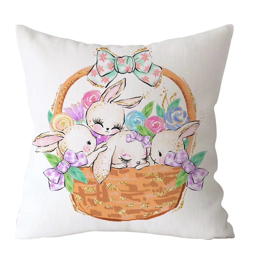 Home Decoration Easter series Printing polyester pillow sleeve cushion cover is suitable for bedroom living room 4