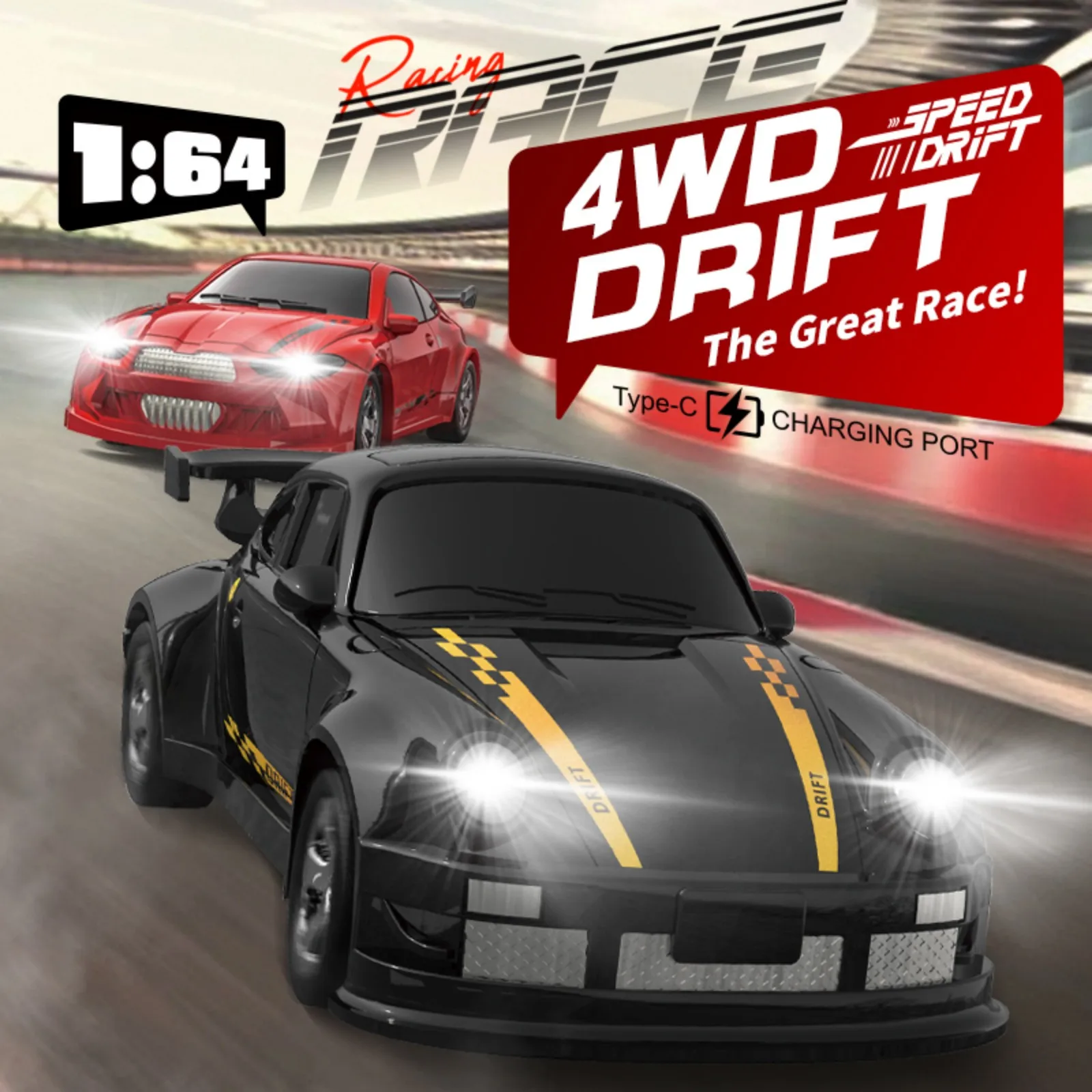 Kf20 1:64 Drift Rc Car Four-wheel remote-controlled racing car 4