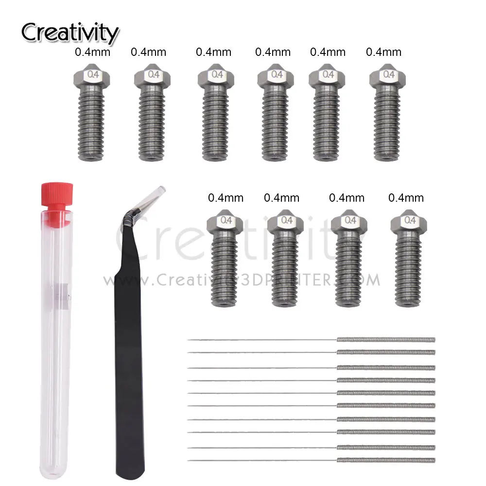 

3D Printer Sidewinder X1 AND Genius Volcano Nozzle Kit Cleaning Needles Anti-static Tweezers Set Kit for 1.75mm Filament Printer