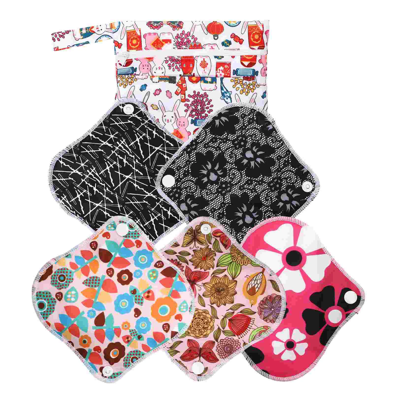 

6 Pcs Washable Sanitary Napkin Nursing Pads Reusable Menstrual Mat Panty Liners Bamboo Charcoal Napkins Miss Towel