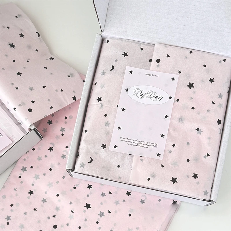 Papier d'emballage de fleurs en coton, 10 feuilles de papier d'emballage de fleurs, étoile lune Sydney, papier pétré à la main, papier d'emballage de fleurs, cadeau de cuisson de gâteaux