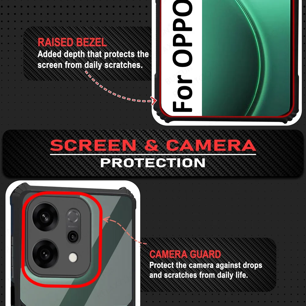 Transparent Shockproof Acrylic Ring Stand Phone Case - Hard Back Cover