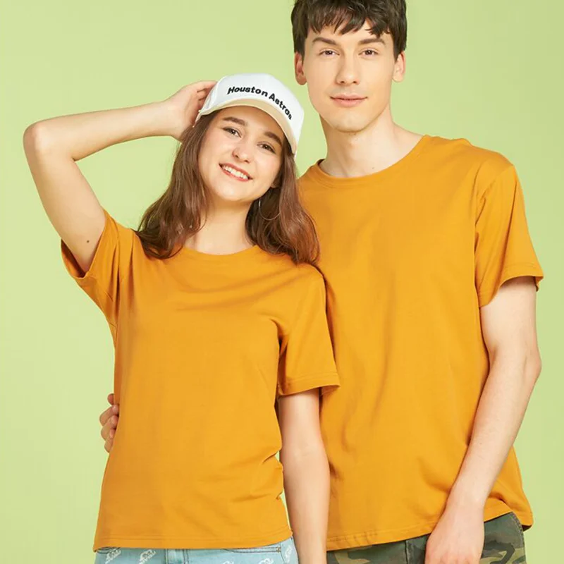 Free printed pure cotton 150gsm T-shirt custom design logo top T-shirt for men DIY logo team advertising commemorative shirt