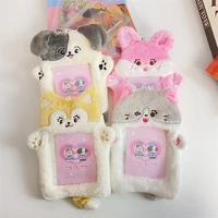 1pcs Plush Photocard Holder with Keychain Cute Cartoon Photo Card Holder ID Credit Band Card Protector 1