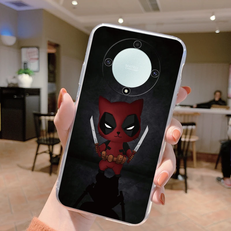 Clear Shockproof Silicone Case with Cute Cat Design - Transparent Cover