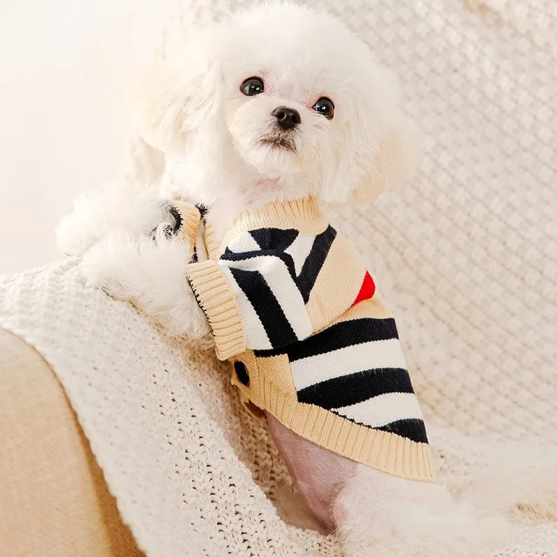 Striped Pet Cardigan Sweater 6