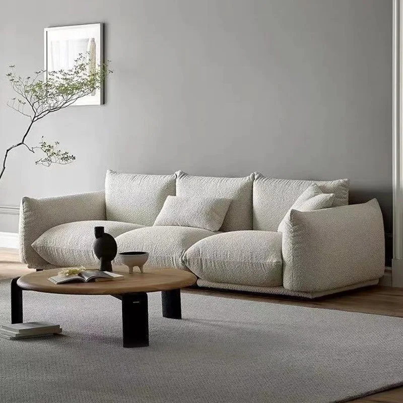 

Designer Wabi-Sabi Living Room Sofa Fabric Combination Sofa Nordic Cream Style Home Furniture Sofy Do Salonu SGKT
