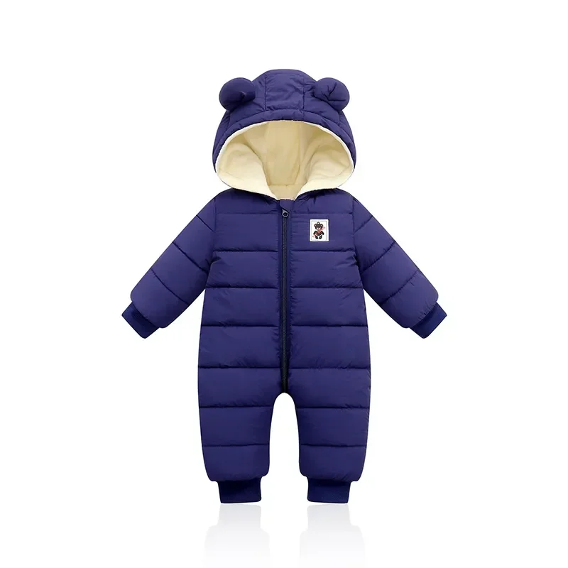 

overalls baby clothes Winter Plus velvet New born Infant Boys Girls Warm Thick Jumpsuit Hooded Outfits Snowsuit coat kids Romper