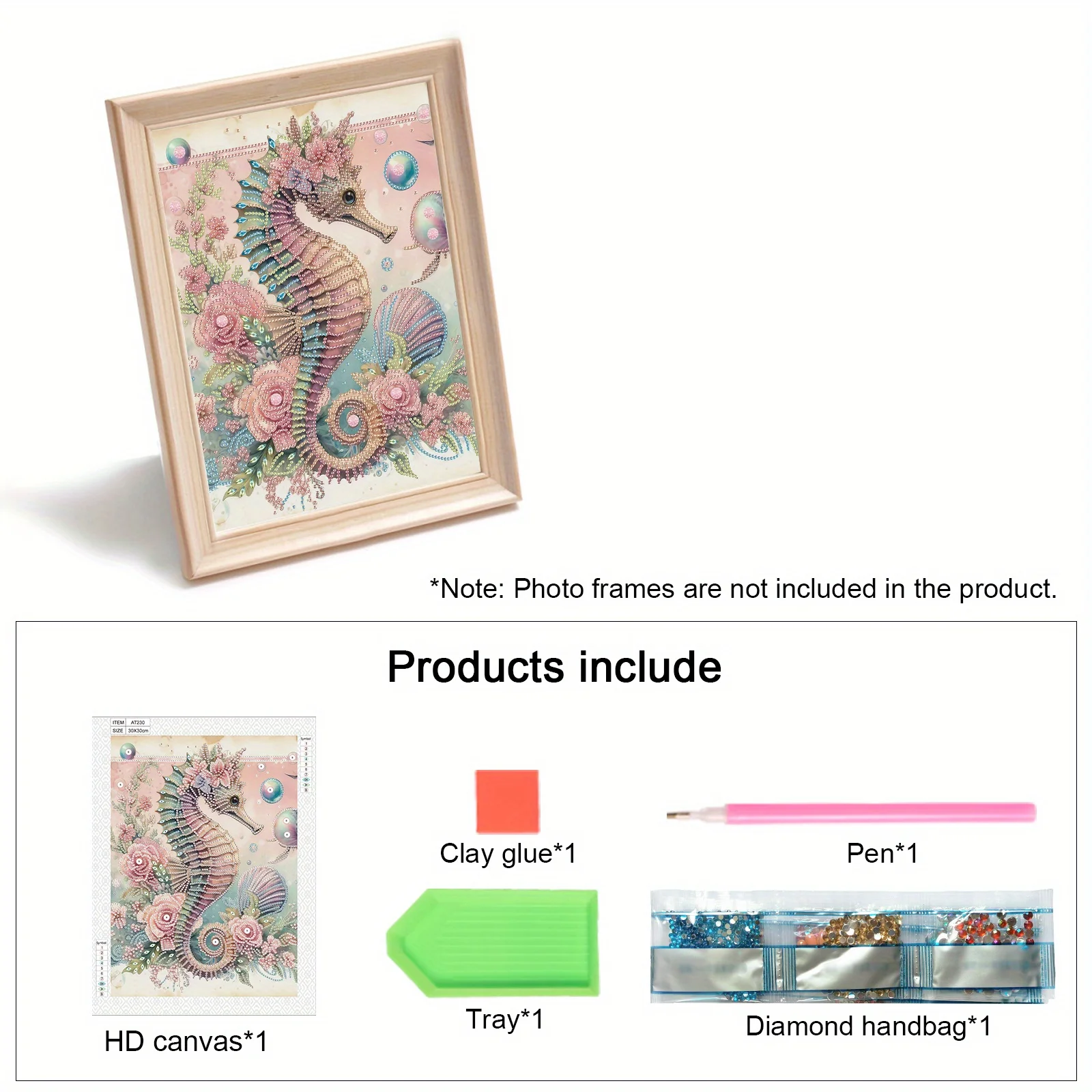 DIY Colorful seahorse 5D Special Shape Diamond Art Kits for Beginners,Diamond Art Painting Kits for Home Wall Decoration Gift
