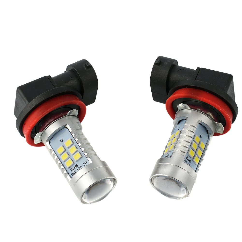 

2000LM Fog Light Bulb Super Bright 21 LED Chips 2835 COB 2X 6000K White DC 12V LED Lamps Replacement High Power