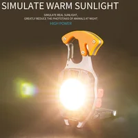 Orange multitool flashlight shines a light