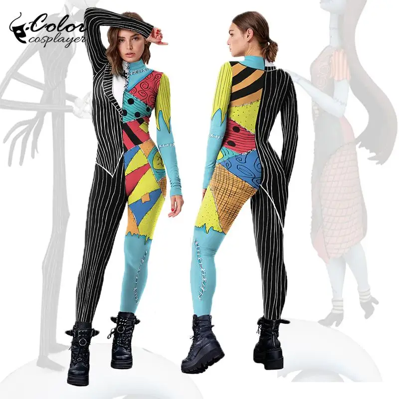 

Color Cosplayer Movie Cosplay Jumpsuit Couple Halloween Costume Adult Bodysuit Anime Catsuit Party Carnival Zentai Women Clothes