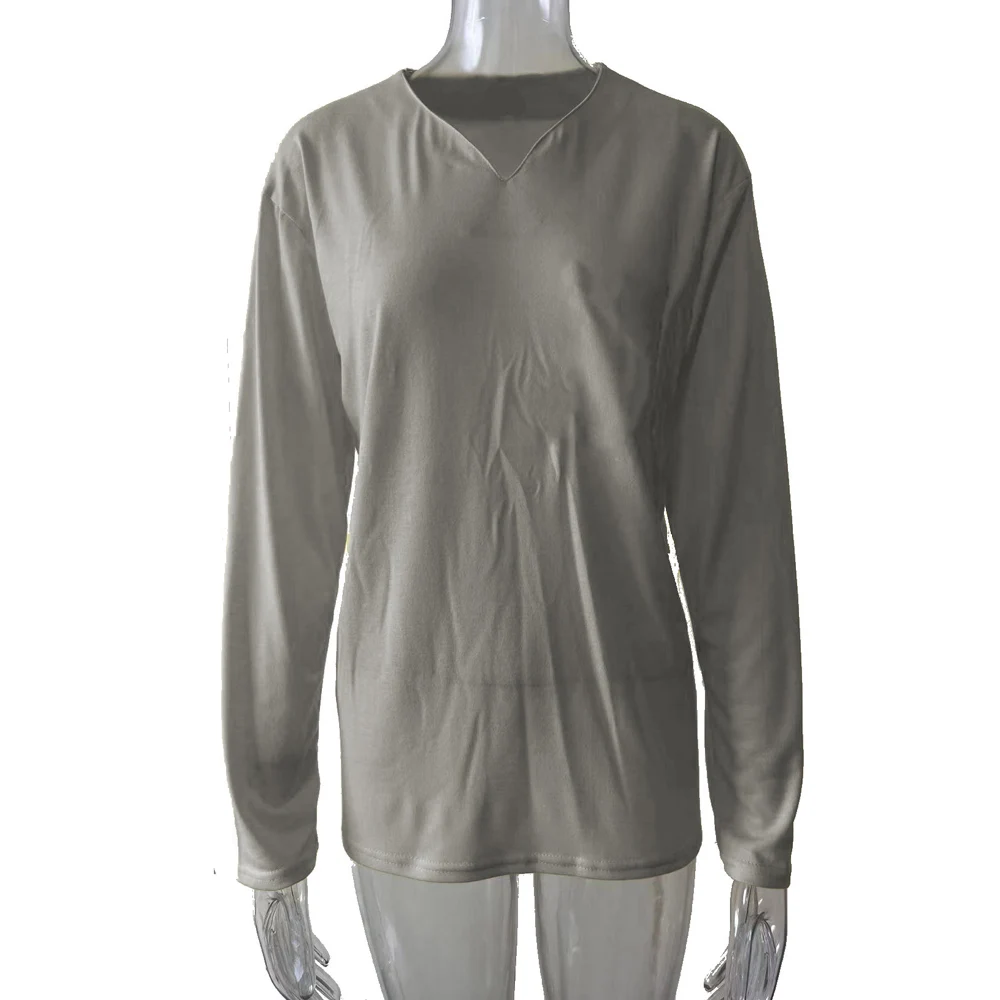 Mens Casual V Neck Long Sleeve Solid Tshirts