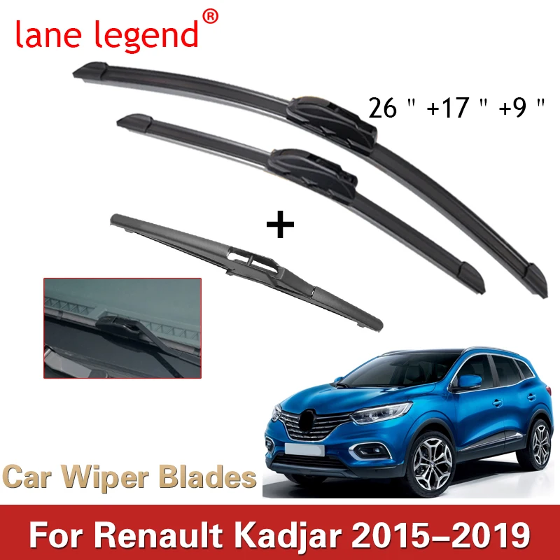 ForRenaultKadjar20152019FrontRearWiperBladesBrushesCutter