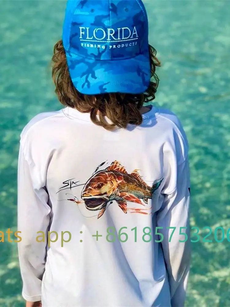 Kids Fishing T-shirt Printing T Shirt Children's Clothing Boys Girls Sun Protection Fishing Shirt Uv Protection Shirts