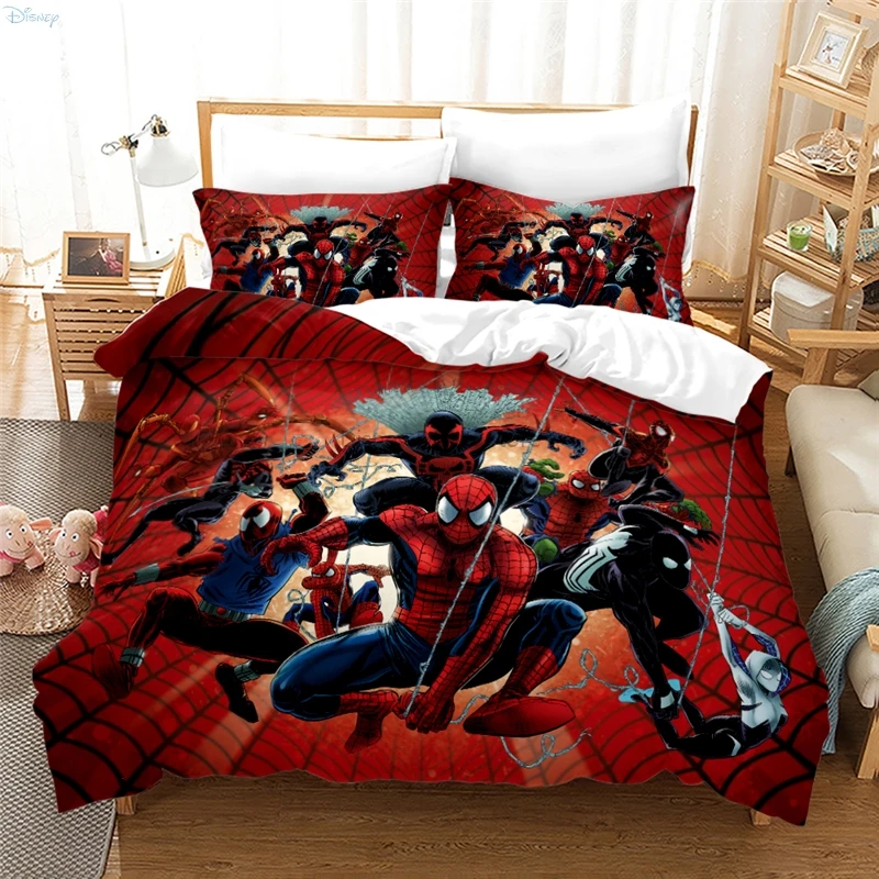2022 Cute Cartoon Spider Man 3d Bedding Set Duvet Cover Sets with Pillowcase Twin Full Queen King Size for Boys Girls Kids Gifts 