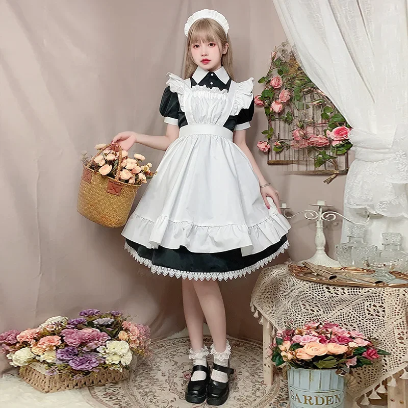 

Short sleeved, short skirt, cosplay costume, cute Lolita uniform, daily dress, traditional maid dress