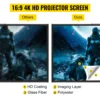 VEVOR 100 Inch Tripod Projector Screen W/ Stand 16:9 4K HD Portable Home Cinema for Indoor & Outdoor Projection 3