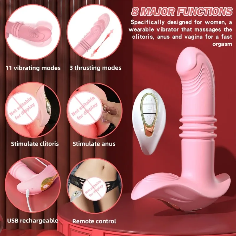 PUMING Retractable wearable vibrator Remote control penis G-spot Massage female clitoris G-spot stimulator female adult sex toy