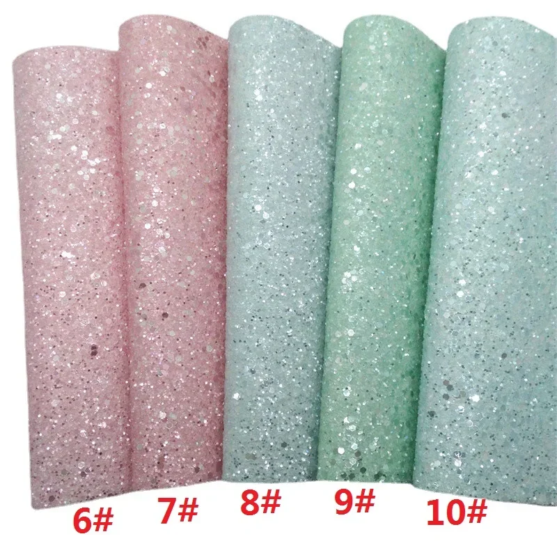 1PC 21X29CM Glitter Fabric, Chunky Glitter Leather, Pastel Leather Sheets For Making Bows LEOsyntheticoDIY RA