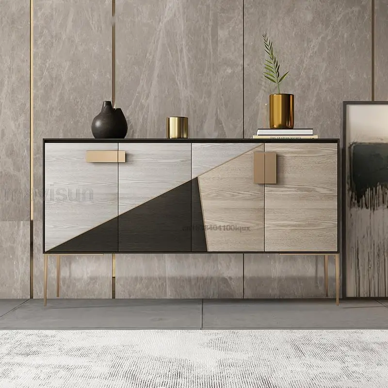 Nordic Sideboard Storage Cabinet Design Buffet Tables For Living Room Stainless Steel Feet With Multi-drawers In High Quality