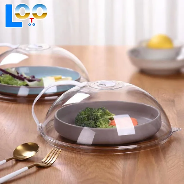 Couvercle anti-éclaboussures pour micro-ondes, couvercle de chauffage pour four domestique, couvercle transparent pour assiette, poignée, accessoires de cuisine 1