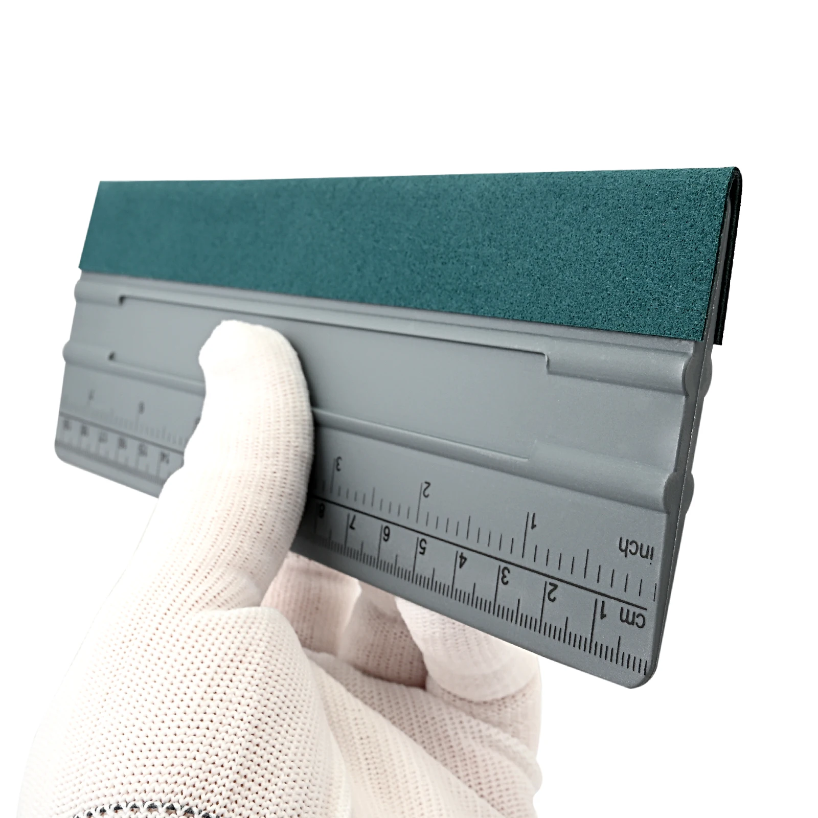 Razor Blade Scraper Car Wrapping Tools Automotive Film Tools Suede Felt Cloth Squeegee with Ruler Vinyl Wrap Car Scraper Graphic Wallpaper Film Install Measuring Tools 6/8/10/12Inch