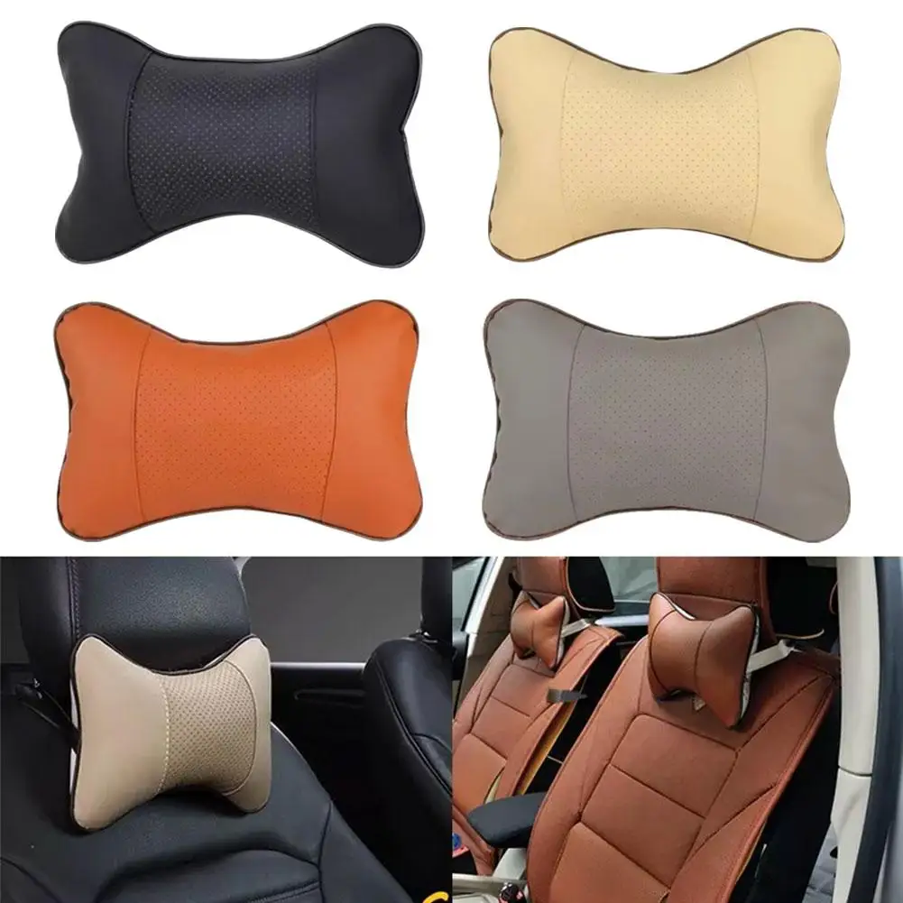 Car car pillow car neck pillow Both Side Pu Leather 1pcs Pack Headrest For Head Pain Relief Filled Fiber Universal Car