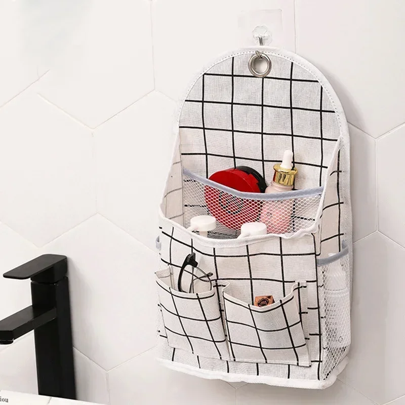 Wall Mounted Wardrobe Organizer Sundries Storage Bag Jewelry Hanging Wall Pouch Hang Cosmetics Toys Organizer Bathroom Wash Bag 4