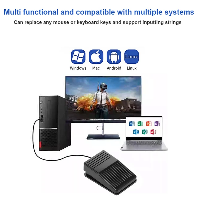 USB Foot Pedal Control Switch PC Game Pad USB Pre-Program Keyboard Mouse Adapter for Computer Multimedia String Ultrasound Image 2