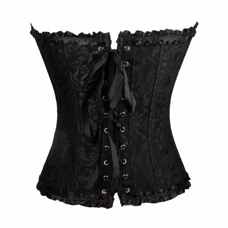 European and American court style corset jacquard lace back strap adjustable waist molding belly supporting bone shapewear 8111